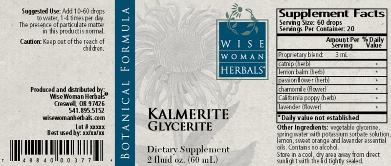 Kalmerite Glycerite 2oz Wise Woman Herbals products