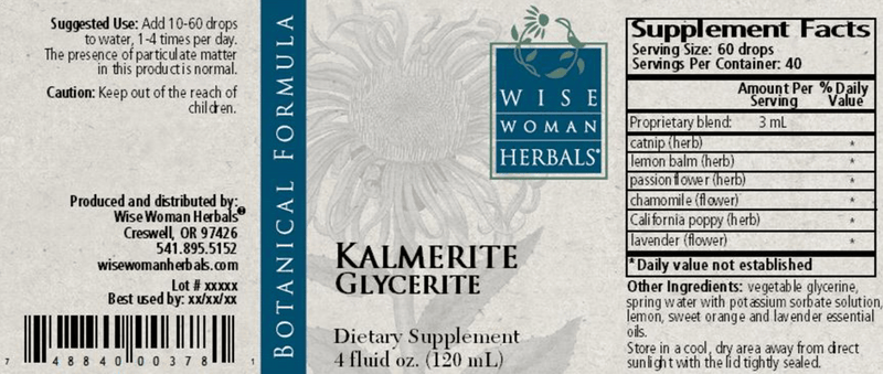 Kalmerite Glycerite 4oz Wise Woman Herbals products
