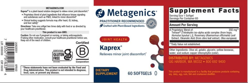 kaprex (metagenics) label