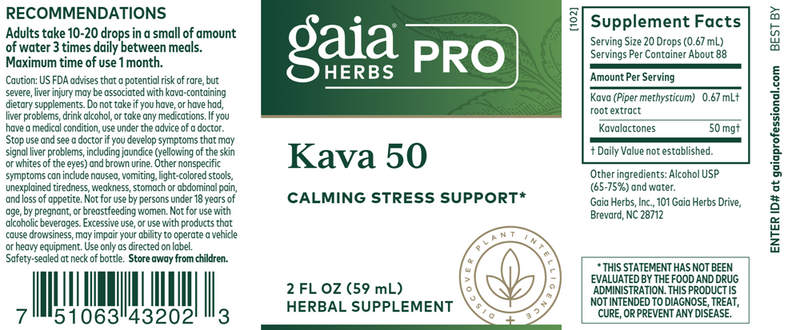 Kava 50 2oz (Gaia Herbs)