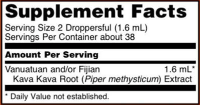 Kava Kava Extract Liquid (NOW) Supplement Facts