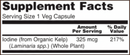 kelp 325 mcg (now foods) supplement facts