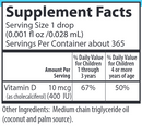 kid's super daily d3 carlson labs supplement facts