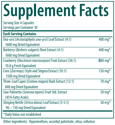 Kidney Complex supplement facts Genestra