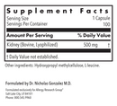 kidney beef allergy research group supplement facts