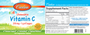 kids chewable vitamin c carlson labs label