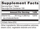 klean-d 25 mcg (1,000 iu) douglas labs supplement facts
