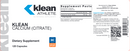 klean calcium citrate klean athlete label