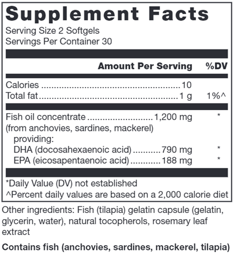 klean dha (klean athlete) supplement facts