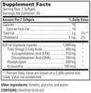 krill oil sfi health supplement facts