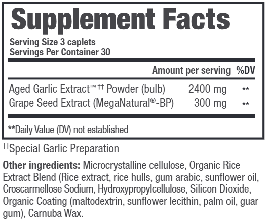 Kyolic+ (Metabolic Code) supplement facts