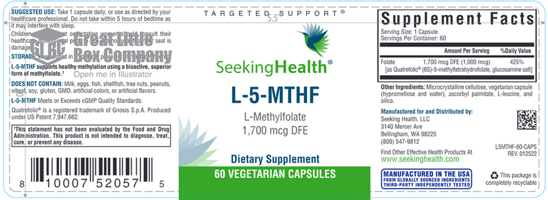 L-5-MTHF Seeking Health Label