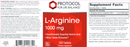l-arginine 1000 mg (protocol for life balance) label