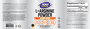 l-arginine powder (now sports) label
