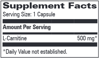 L-Carnitine 500 mg (Progressive Labs) Supplement Facts