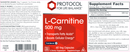 l-carnitine 500 mg (protocol for life balance) label