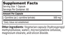 l-carnitine tartrate sfi health supplement facts