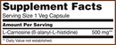 l-carnosine 500 mg (now foods) supplement facts