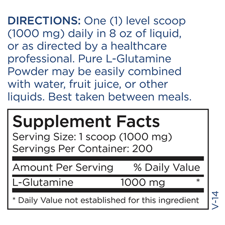 L-Glutamine Powder 200g (Metabolic Maintenance) supplement facts