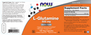 l-glutamine 500 mg (now foods) label