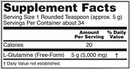 l-glutamine powder (now sports) supplement facts