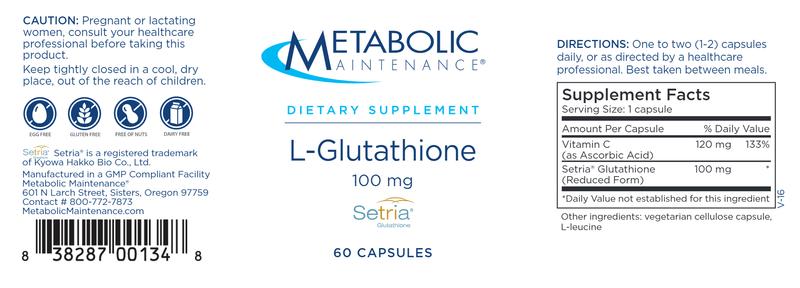 L-Glutathione 100mg (Metabolic Maintenance) L-Glutathione 100mg (Metabolic Maintenance)