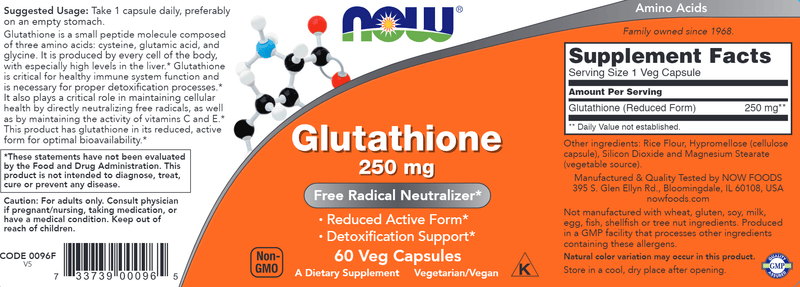L-Glutathione (NOW) Label