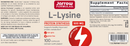 l-lysine 500 mg jarrow formulas label