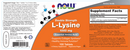 l-lysine 1000 mg (now foods) label