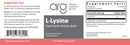 l-lysine 500 mg allergy research group label