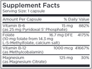 l-methylfolate 10 mg + cofactors (methylpro) supplement facts