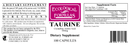 taurine (ecological formulas) label