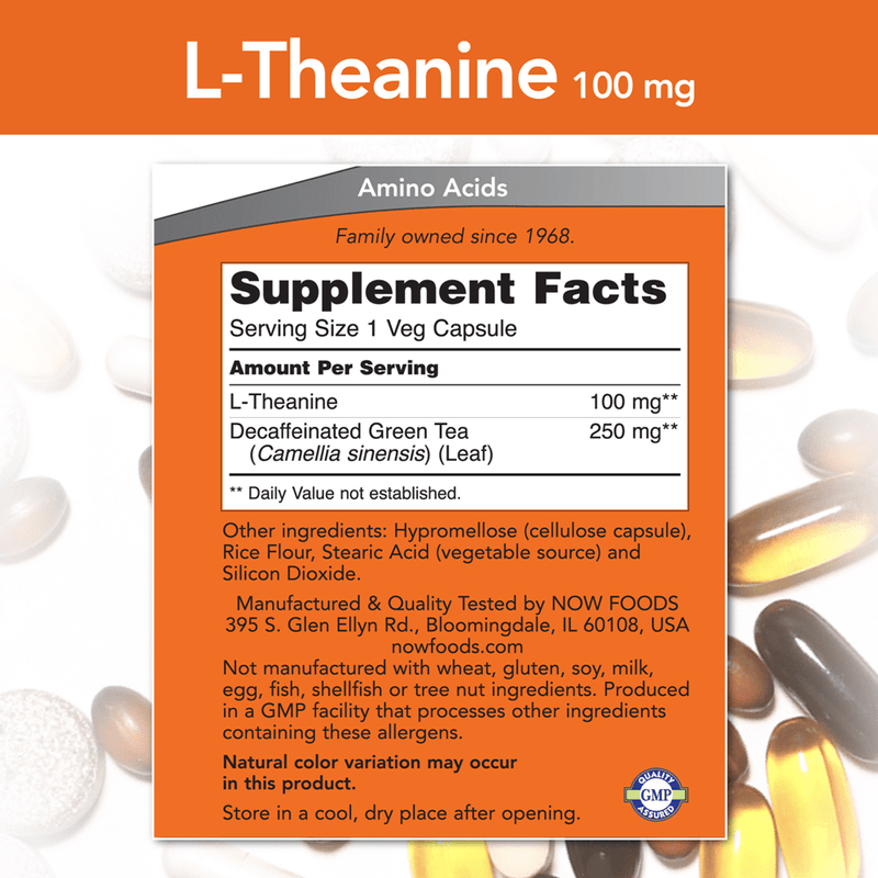 L-Theanine 100 mg (NOW) Supplement Facts