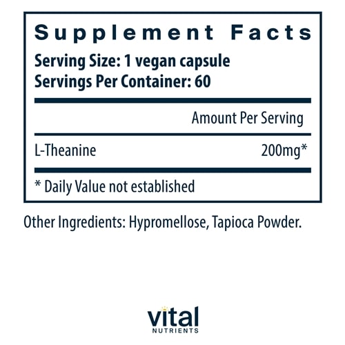 L-Theanine 60ct Vital Nutrients supplements