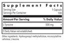 l-tyrosine 500 mg allergy research group supplement facts