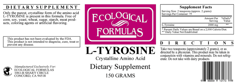 L-Tyrosine (Ecological Formulas) Label