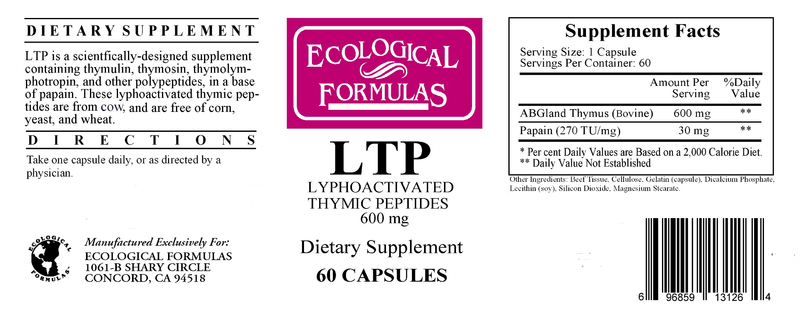 LTP 600 mg (Ecological Formulas) Label
