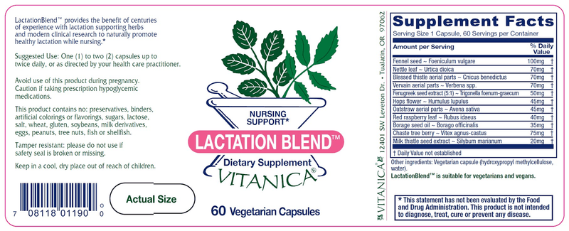 Lactation Blend Vitanica products