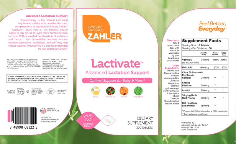 Lactivate (Advanced Nutrition by Zahler) Label
