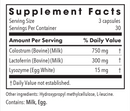 laktoferrin with colostrum allergy research group supplement facts