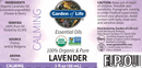 lavender essential oil garden of life label