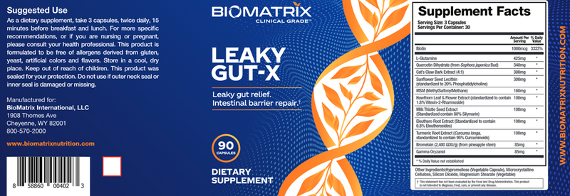 Leaky Gut-X (formerly Support Mucosa) (BioMatrix) Label