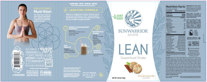 Lean Meal Snickerdoodle Sunwarrior label
