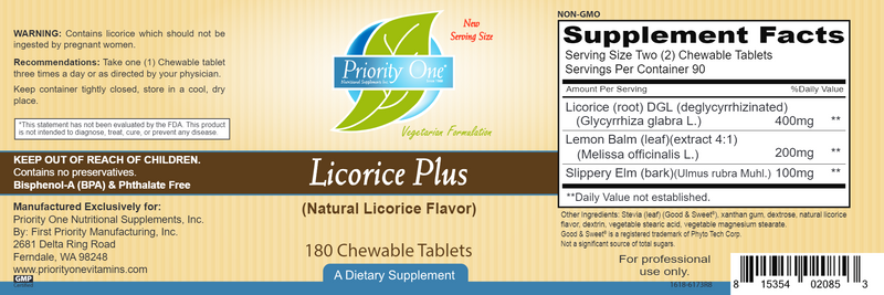 Licorice Plus Chewable (Priority One Vitamins)