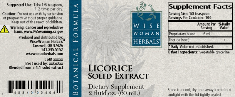 Licorice Solid Extract 2oz Wise Woman Herbals products