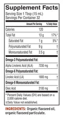 lignan flax oil (barlean's) supplement facts