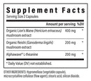 lion's mane calm (real mushrooms) supplement facts
