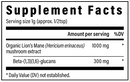 lion's mane extract powder (real mushrooms) supplement facts