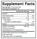lion's mane focus support gummy charlotte's web supplement facts