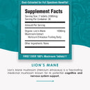 lion's mane mushroom extract (purest mushrooms) supplement facts